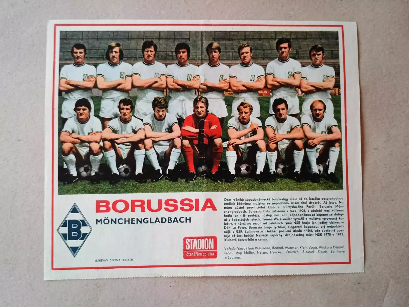 Плакат из журнала ,,Stadion- Monchengladbach 4