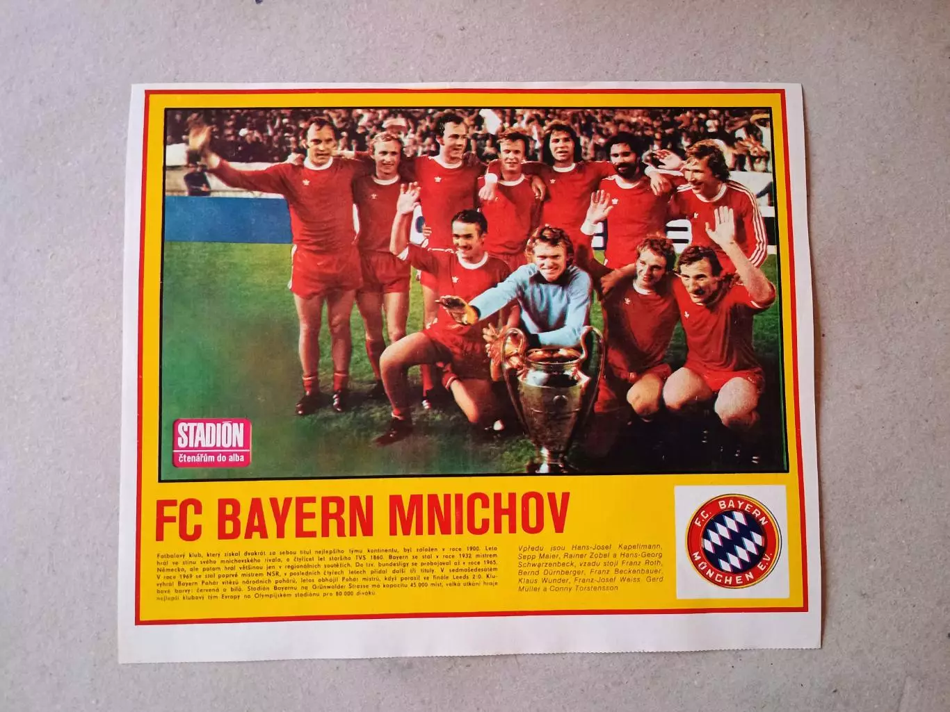 Плакат из журнала ,,Stadion- Bayern