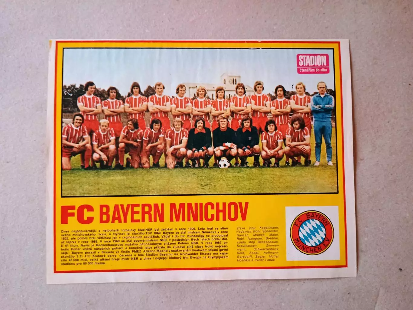 Плакат из журнала ,,Stadion- Bayern 3