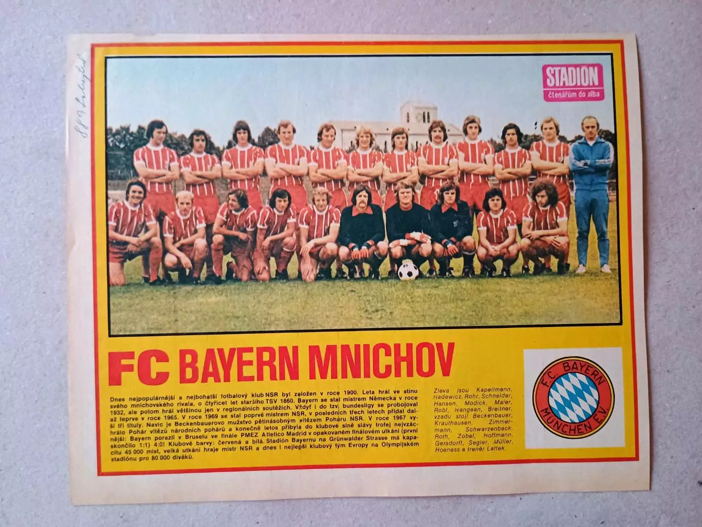 Плакат из журнала ,,Stadion- Bayern 4