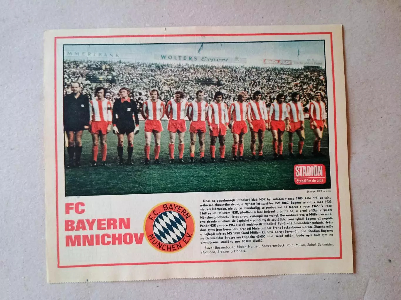 Плакат из журнала ,,Stadion- Bayern 5