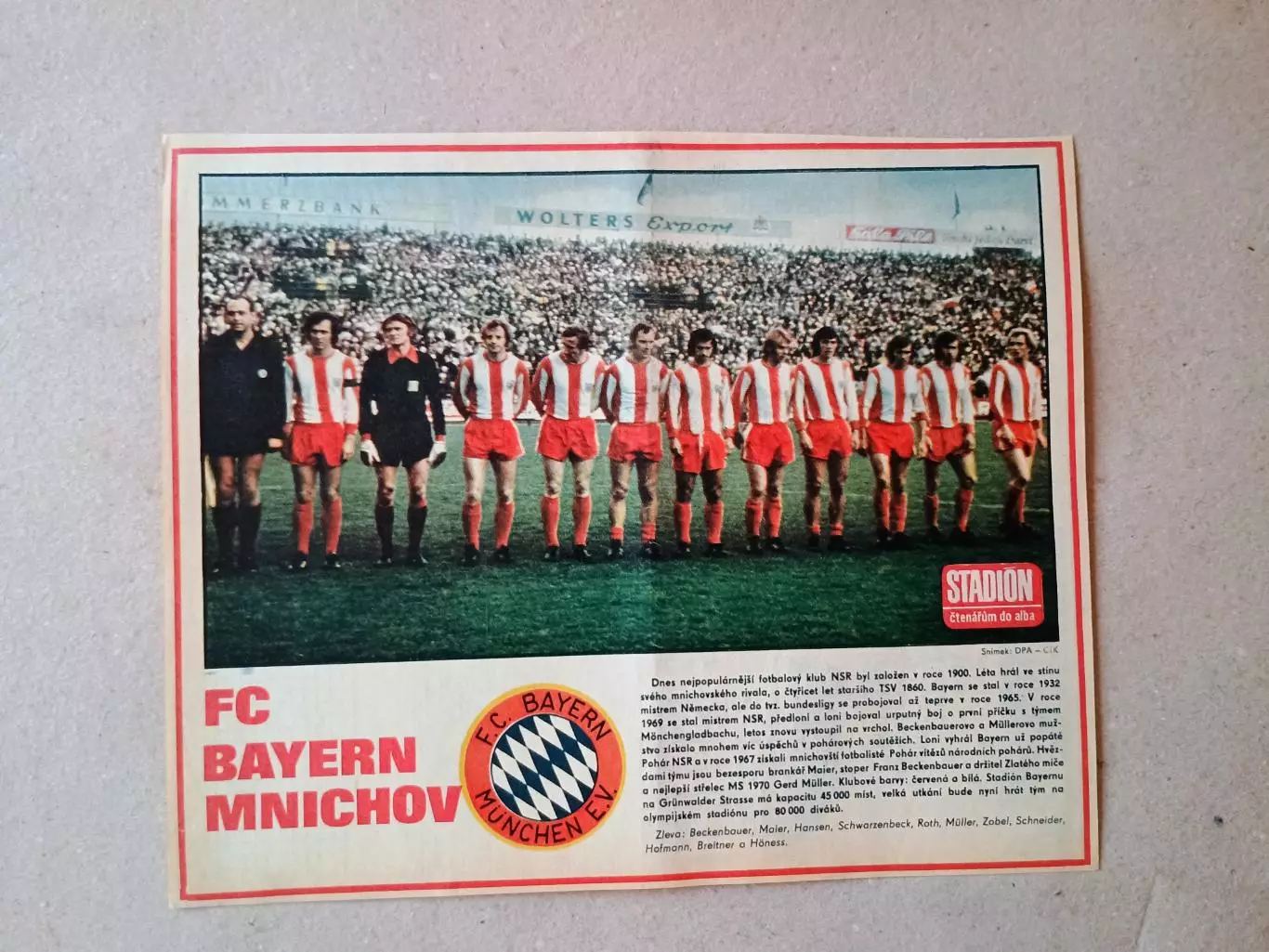 Плакат из журнала ,,Stadion- Bayern 6