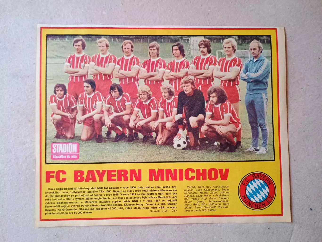 Плакат из журнала ,,Stadion- Bayern 8