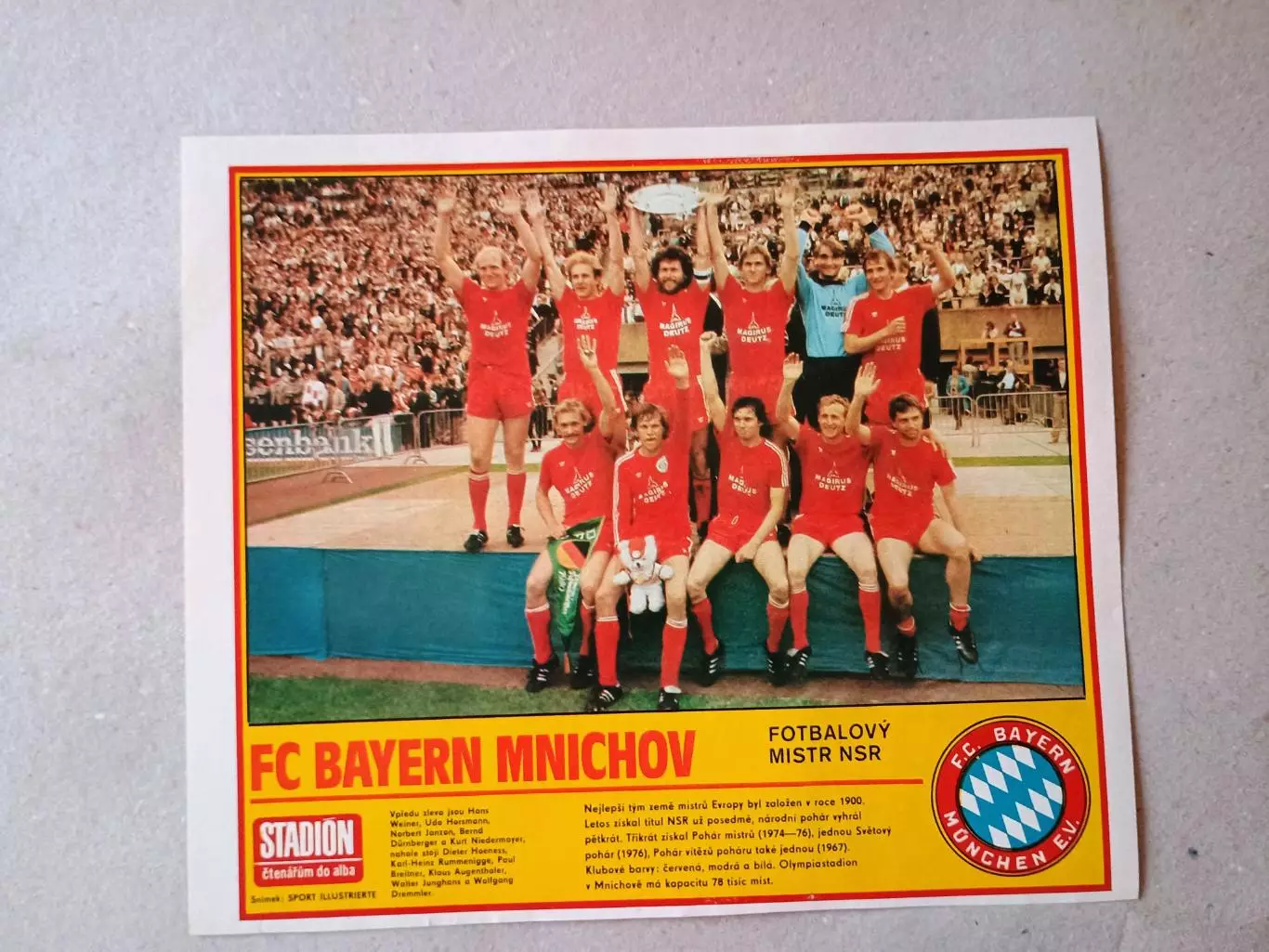 Плакат из журнала ,,Stadion- Bayern 11