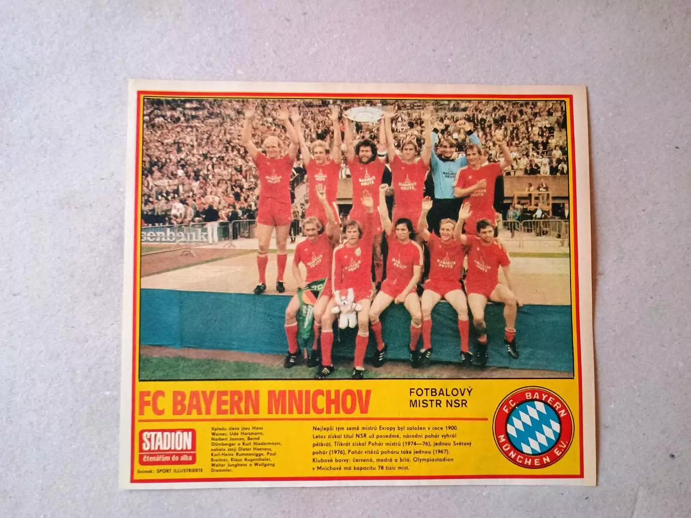 Плакат из журнала ,,Stadion- Bayern 12