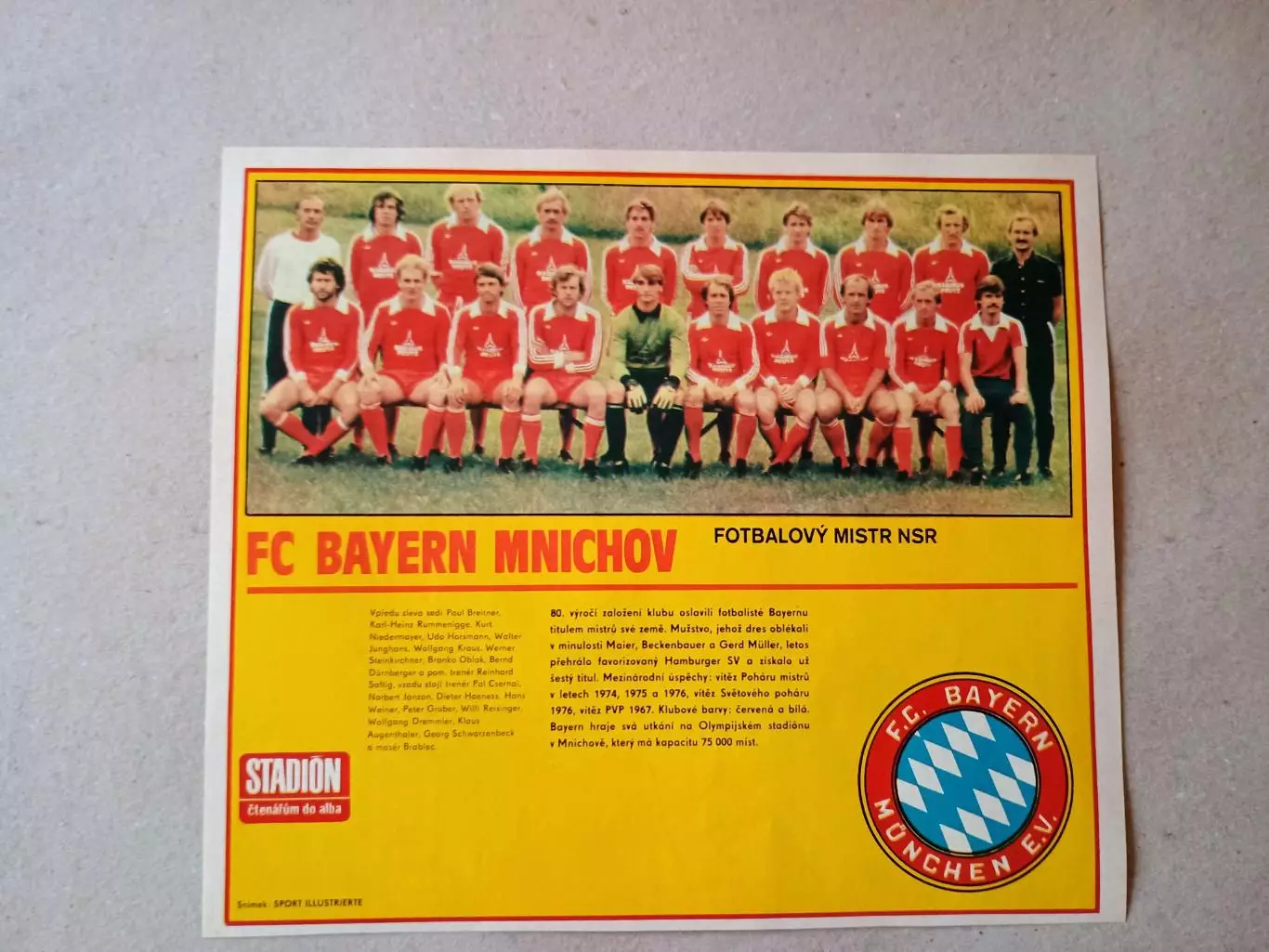 Плакат из журнала ,,Stadion- Bayern 14