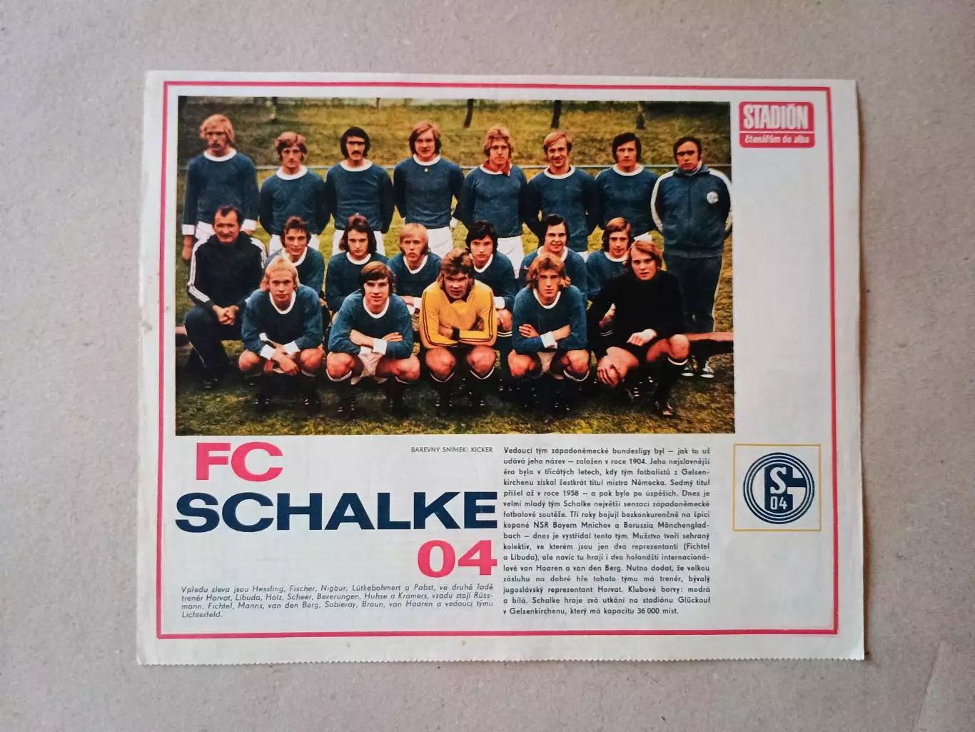 Плакат из журнала ,,Stadion- Schalke