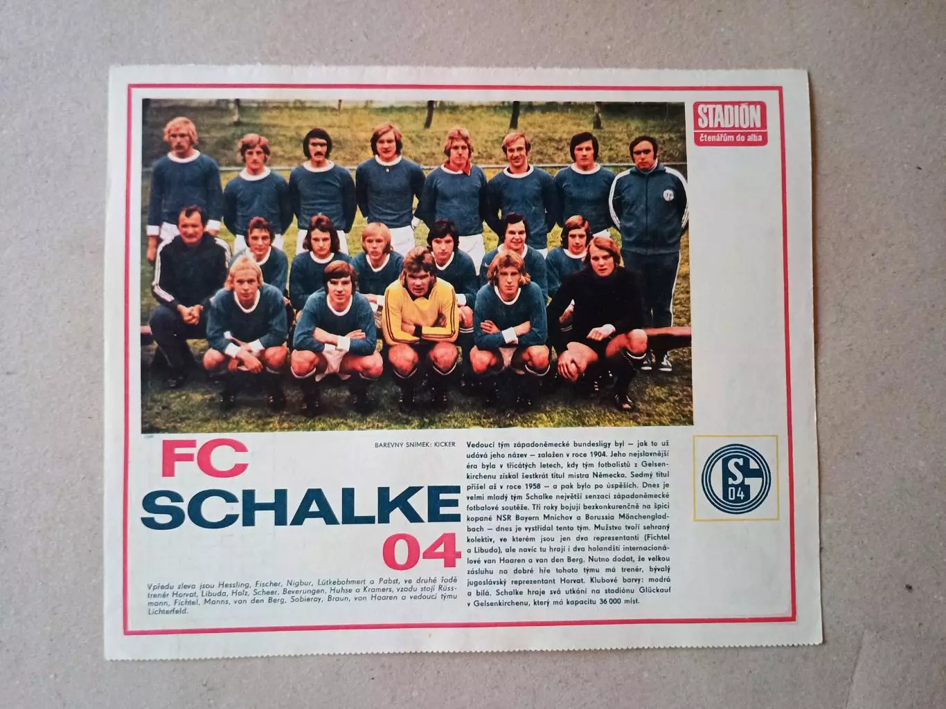 Плакат из журнала ,,Stadion- Schalke 2