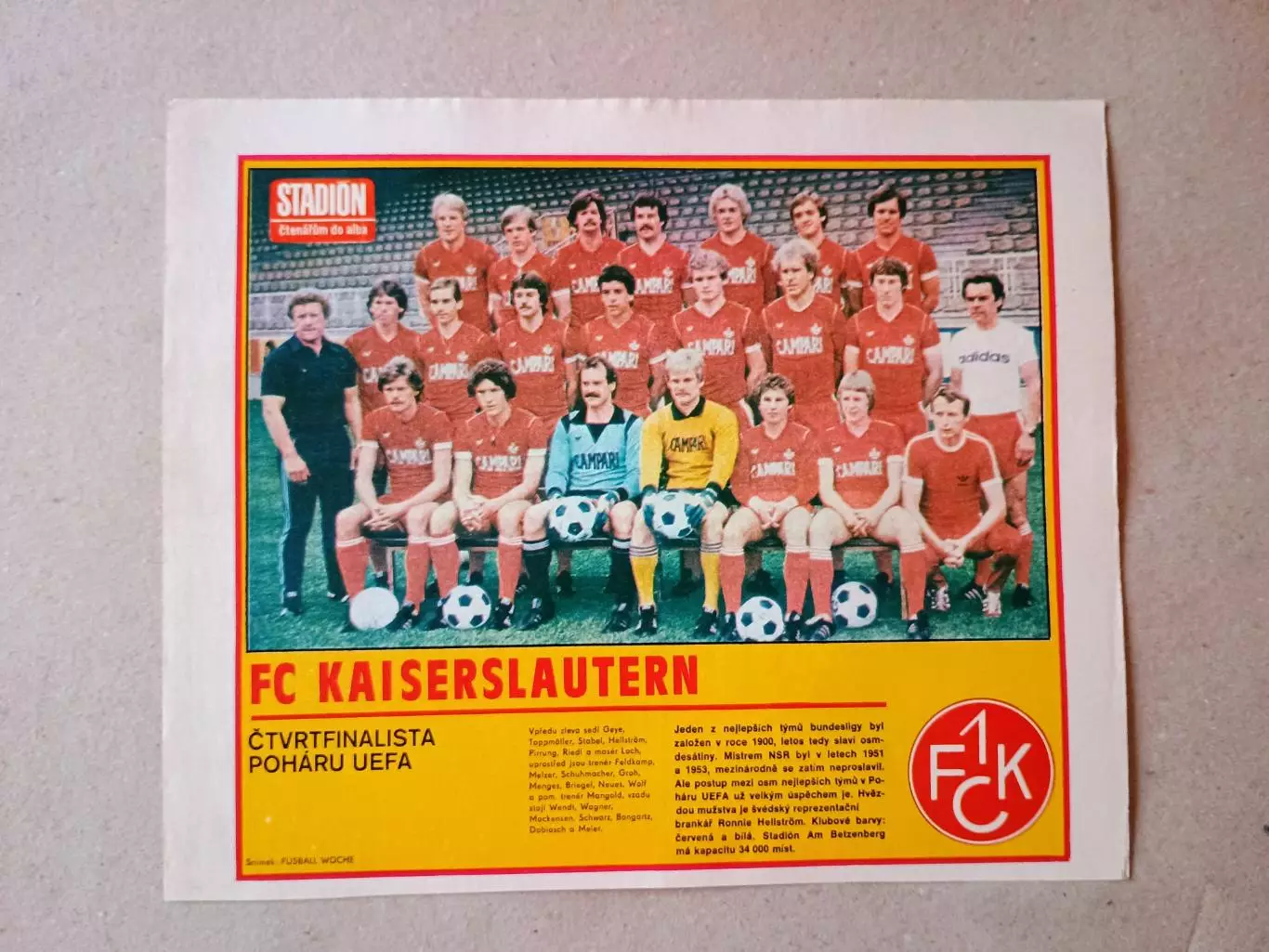 Плакат из журнала ,,Stadion- Kaiserslautern 2