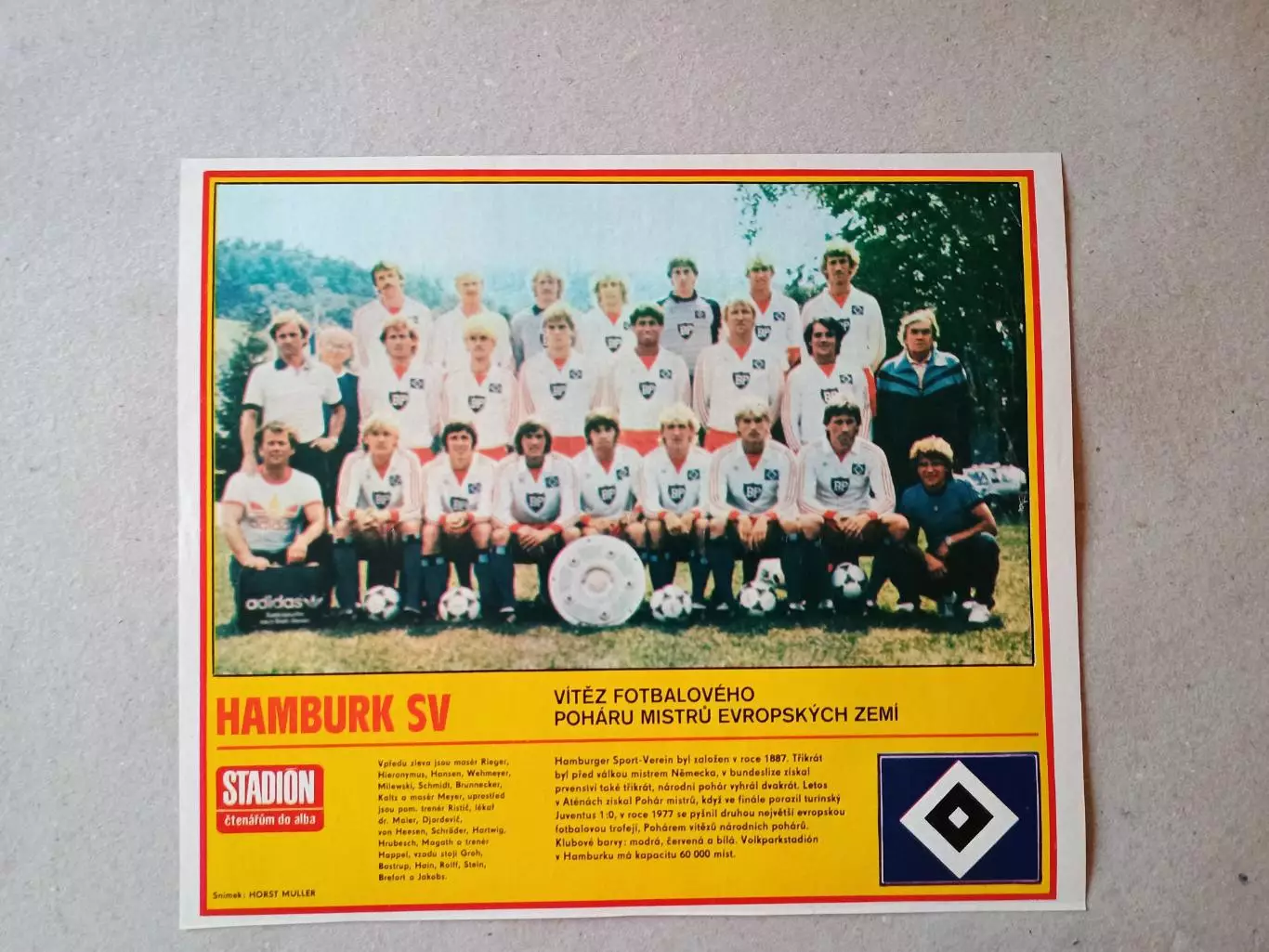Плакат из журнала ,,Stadion- Hamburger SV 5
