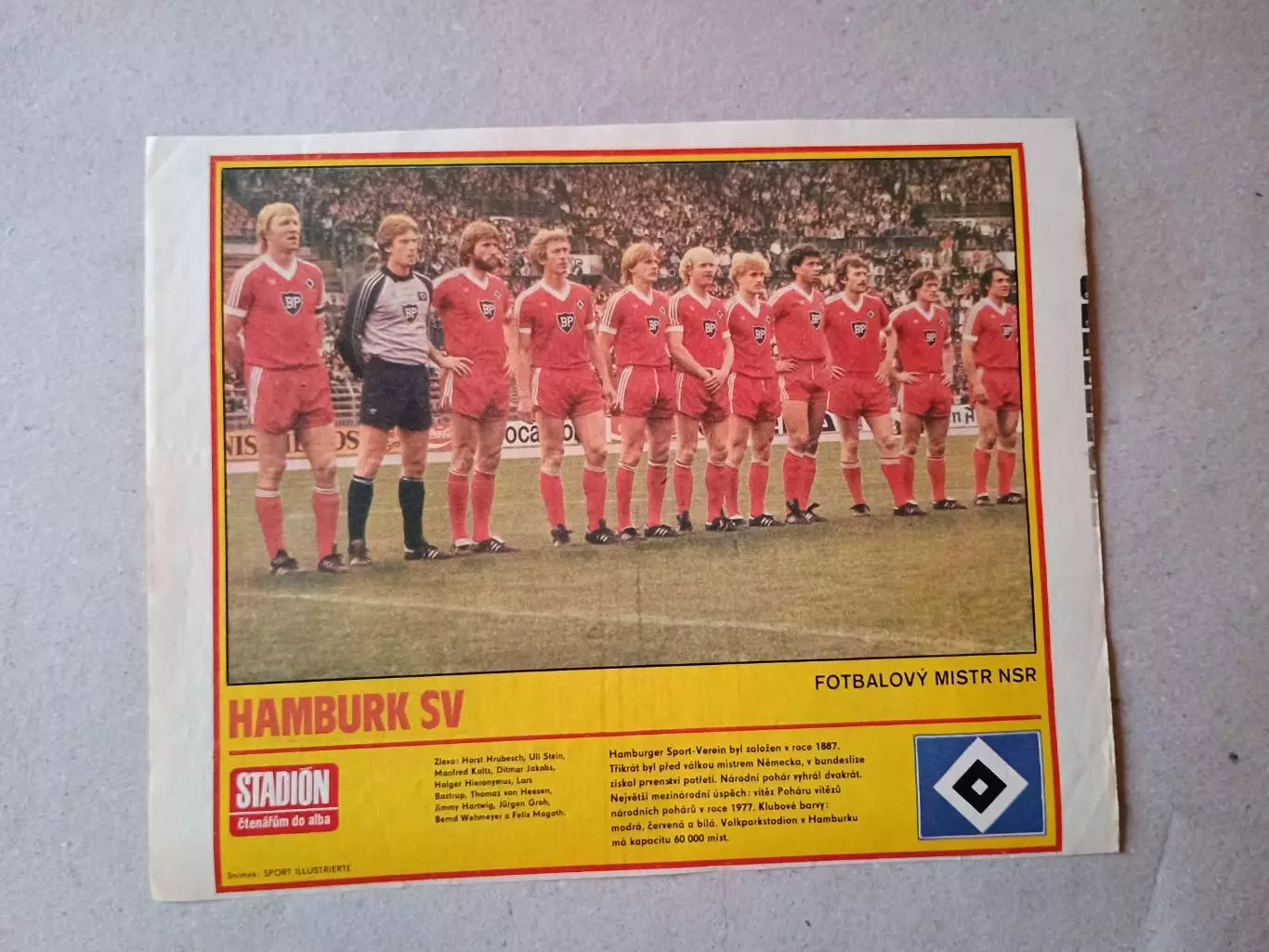 Плакат из журнала ,,Stadion- Hamburger SV 7