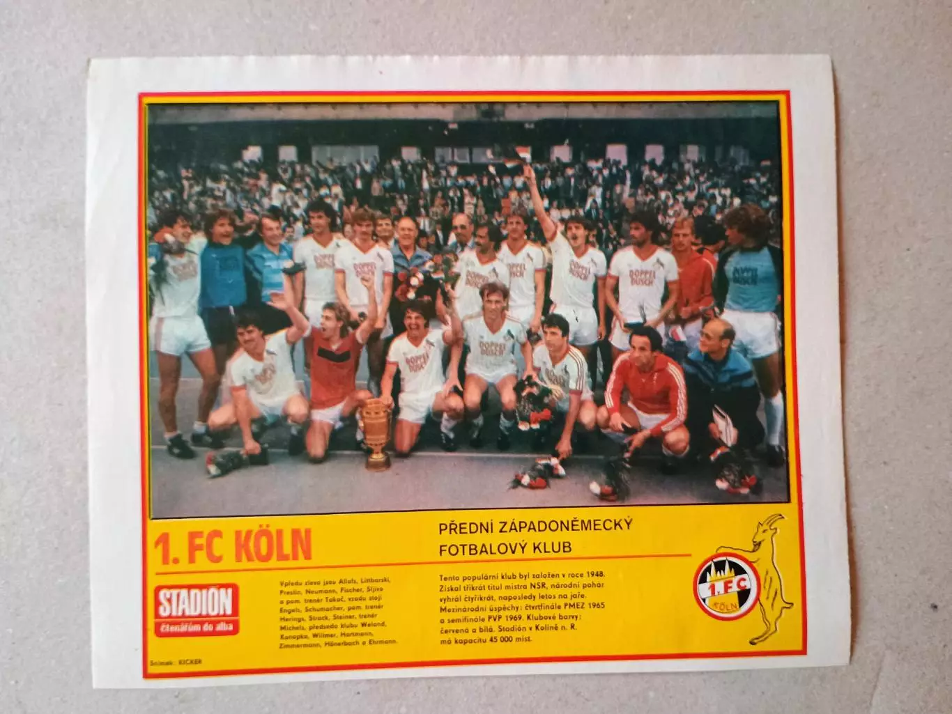 Плакат из журнала ,,Stadion- Koln 4
