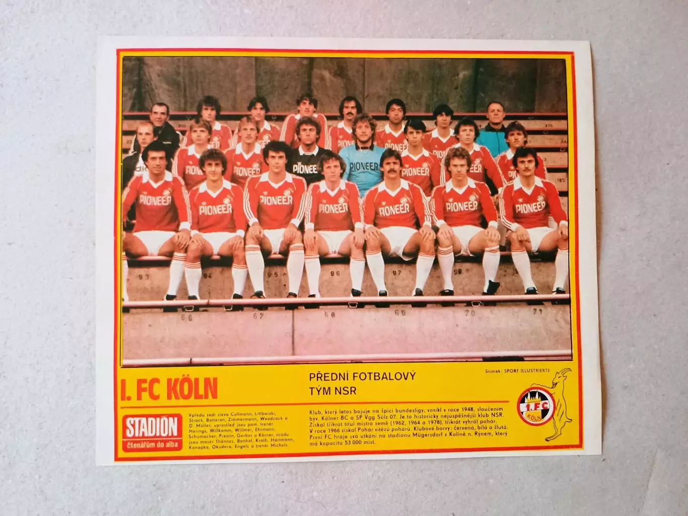 Плакат из журнала ,,Stadion- Koln 5