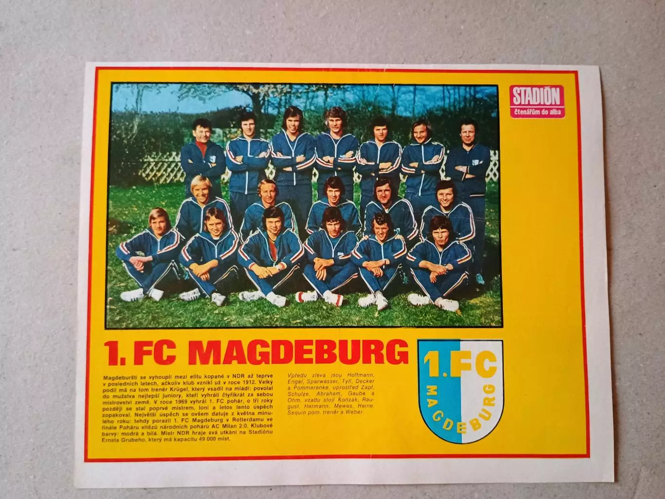 Плакат из журнала ,,Stadion- Magdeburg 5