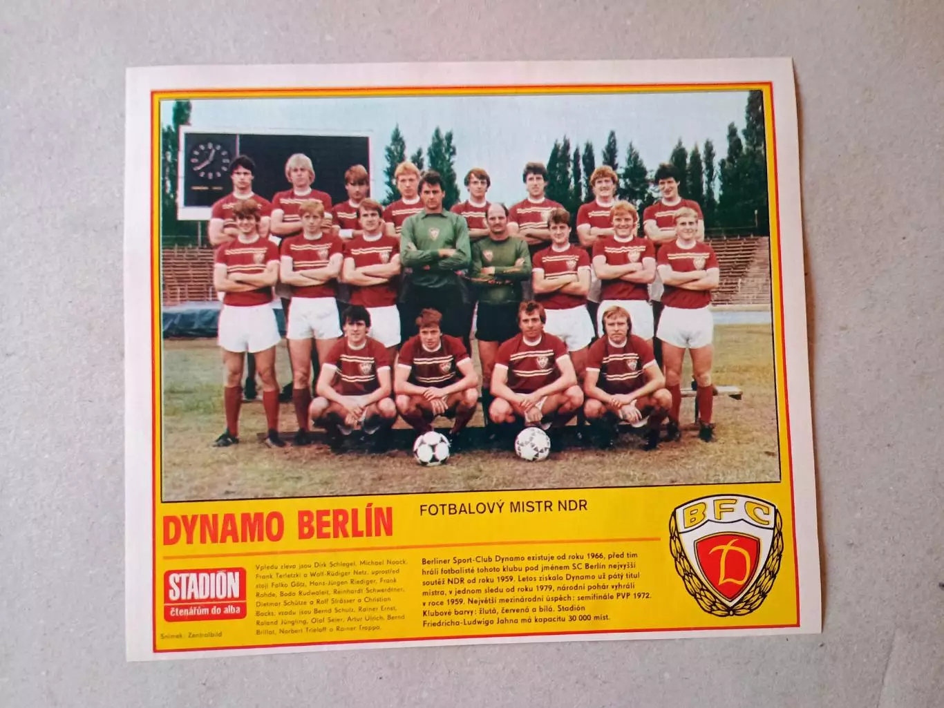 Плакат из журнала ,,Stadion- Dynamo Berlin 4