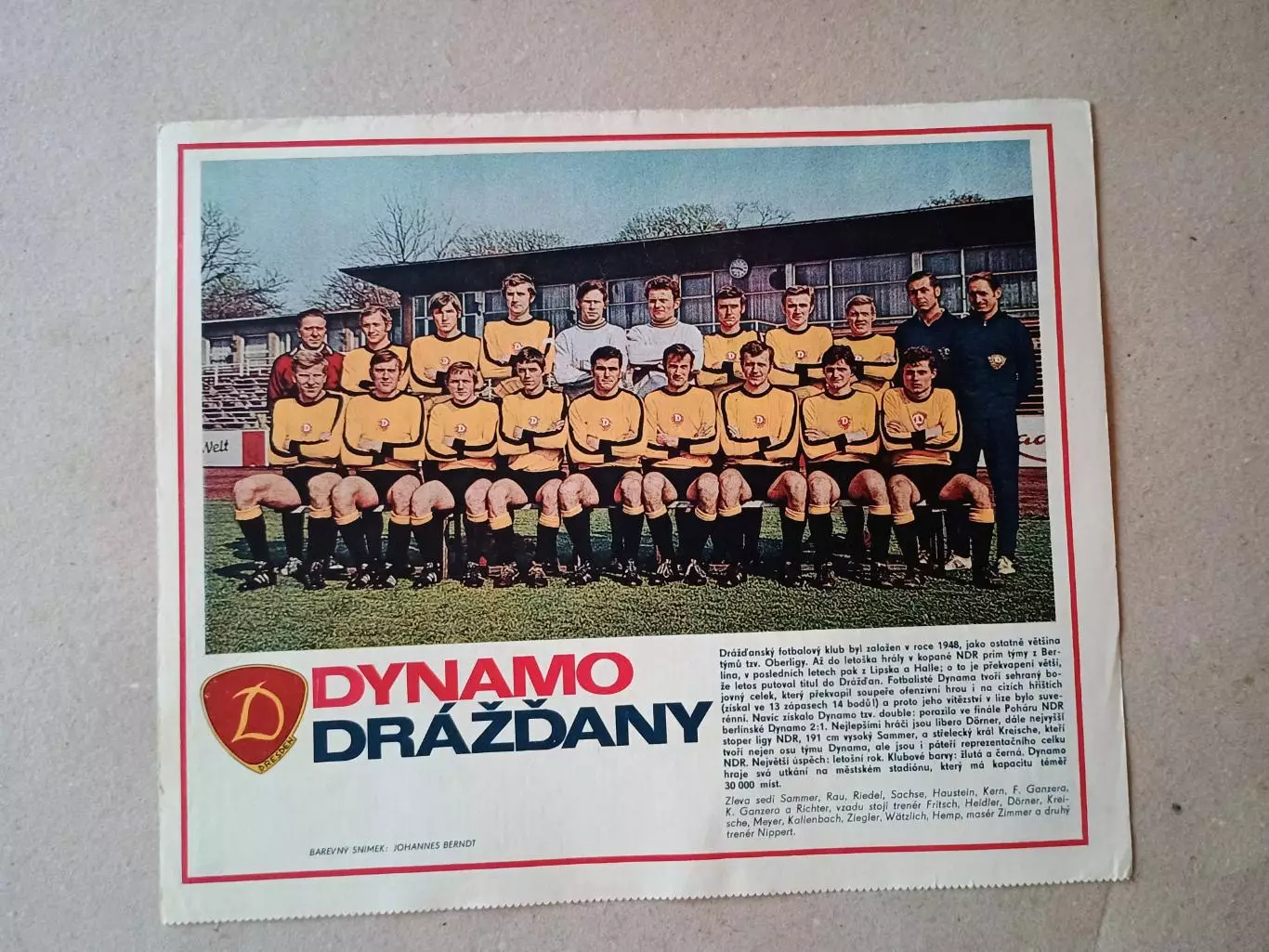 Плакат из журнала ,,Stadion- Dynamo Dresden 5