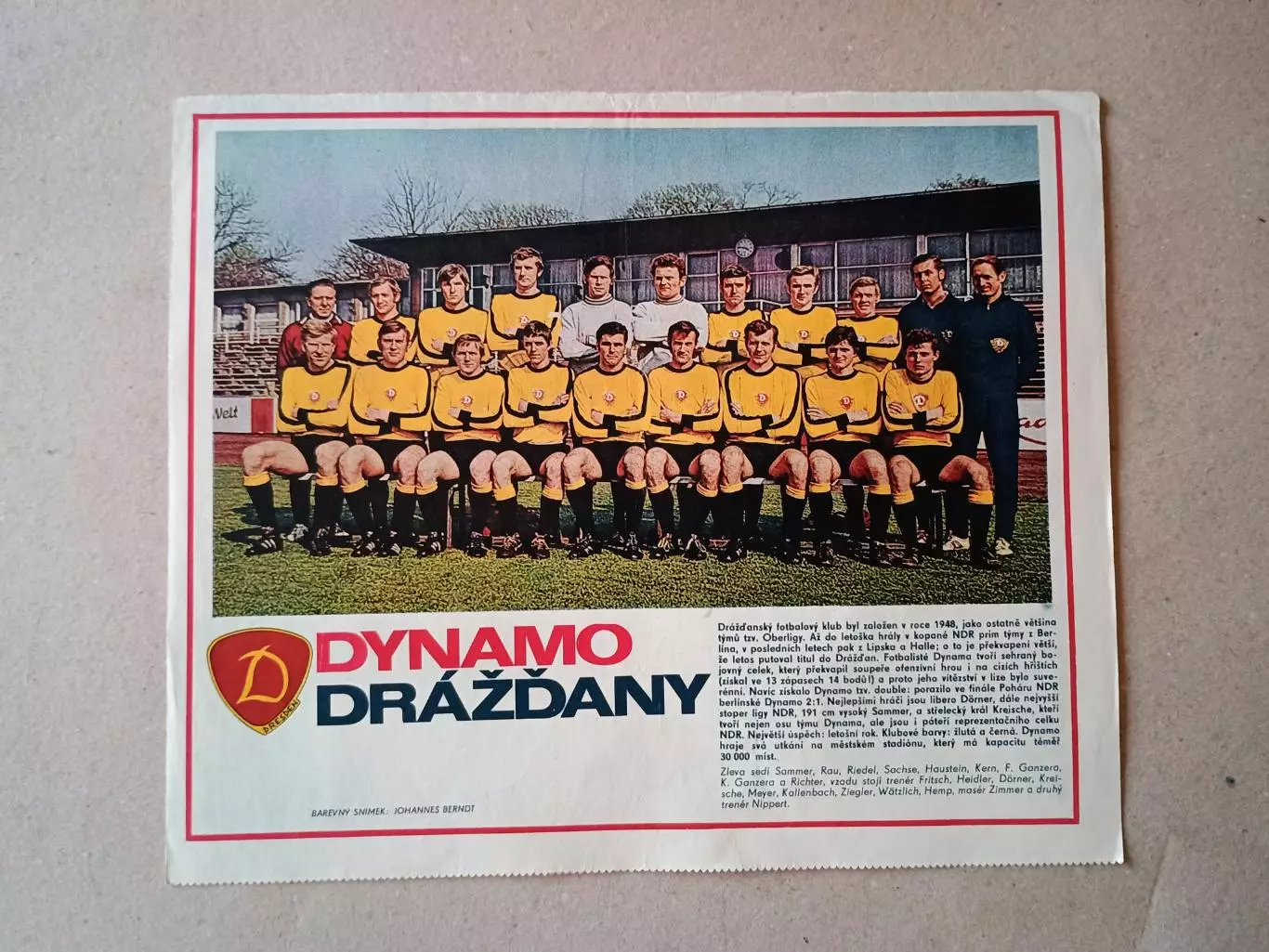 Плакат из журнала ,,Stadion- Dynamo Dresden 6