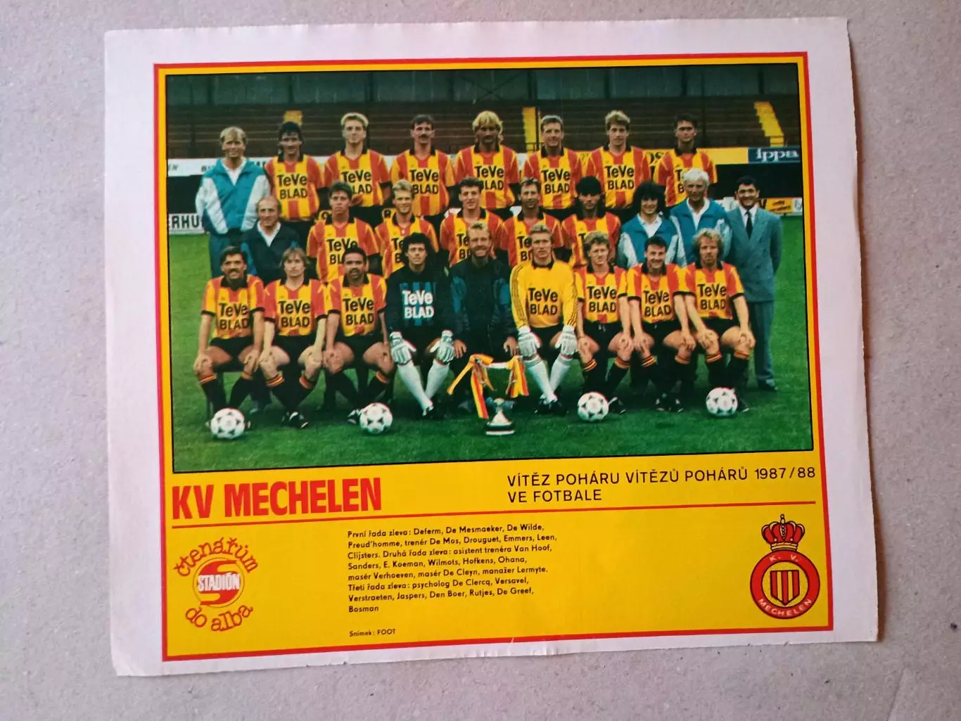 Плакат из журнала ,,Stadion- Mechelen