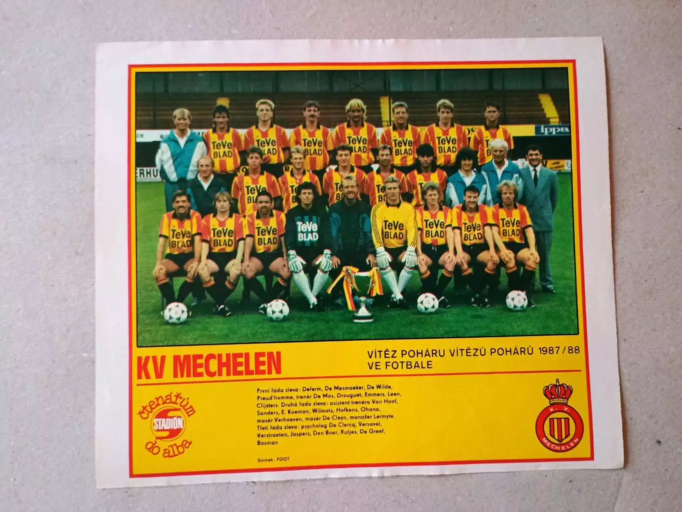 Плакат из журнала ,,Stadion- Mechelen 2