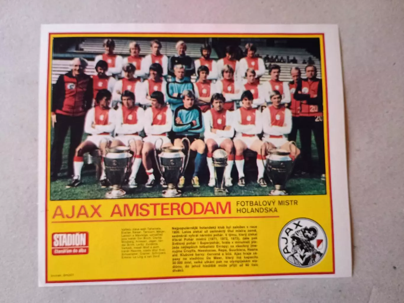 Плакат из журнала ,,Stadion- Ajax