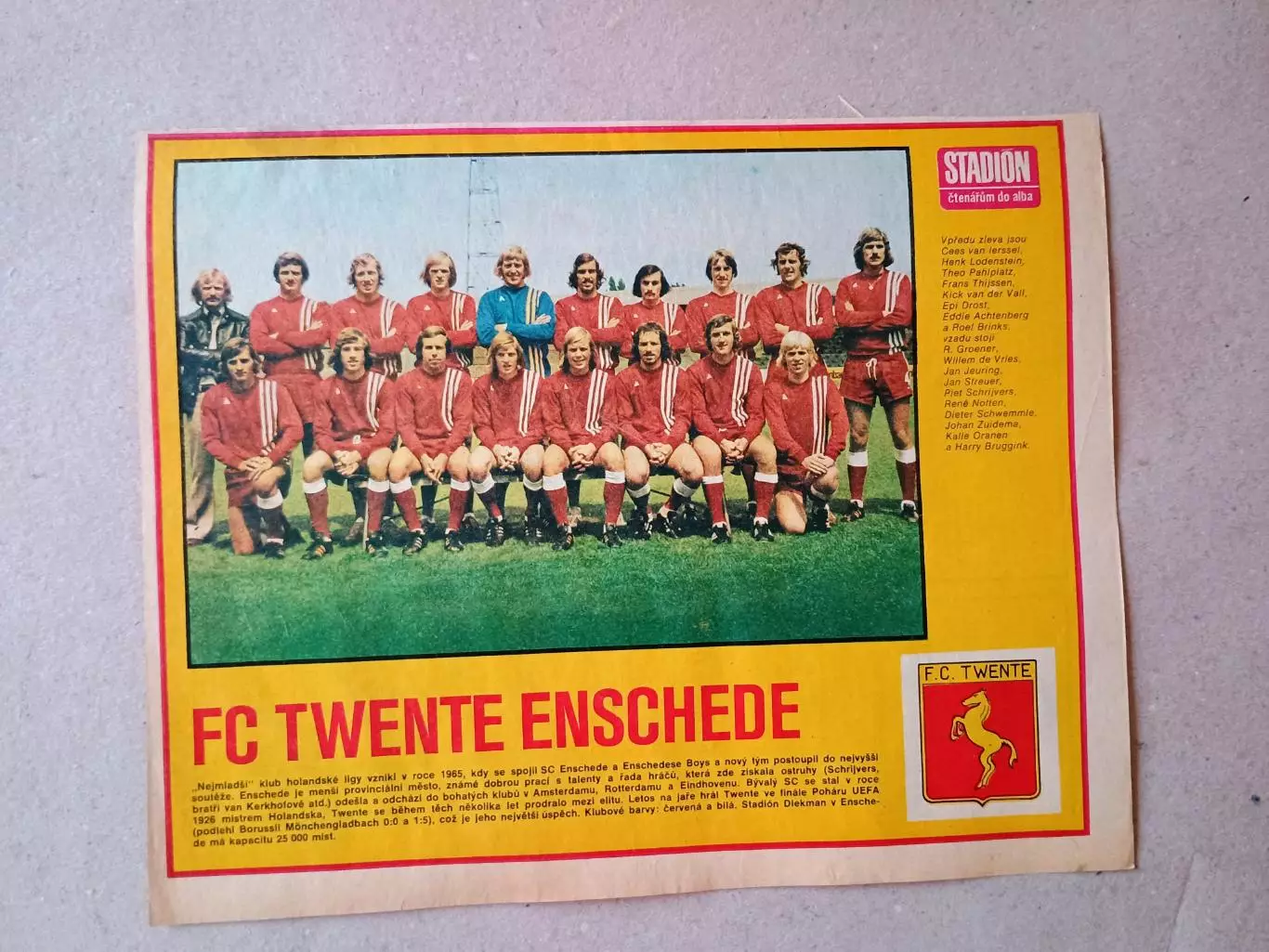 Плакат из журнала ,,Stadion- Twente