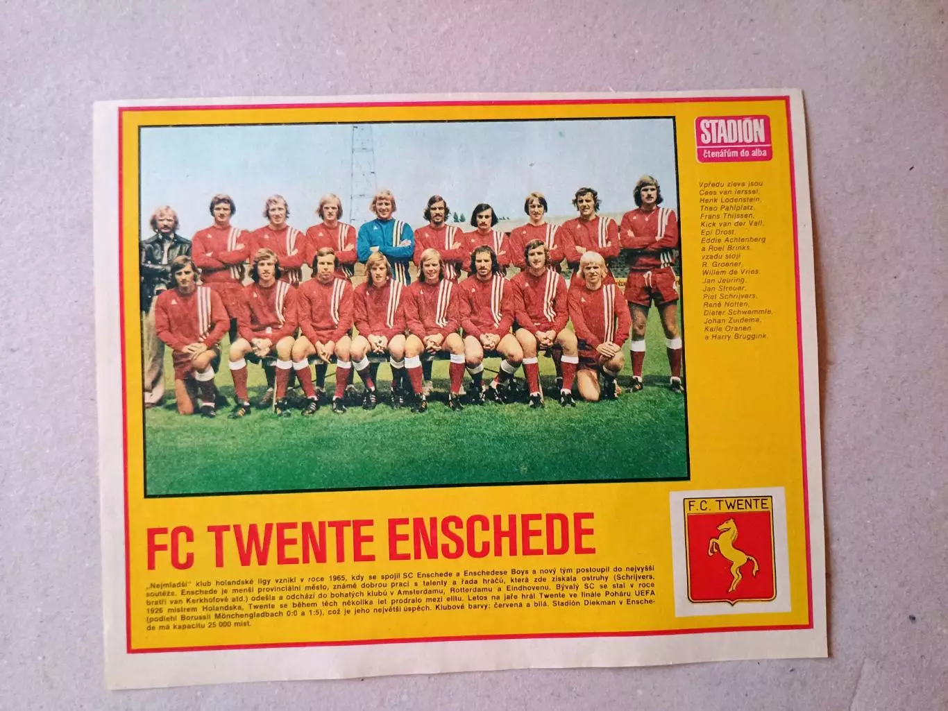 Плакат из журнала ,,Stadion- Twente 2