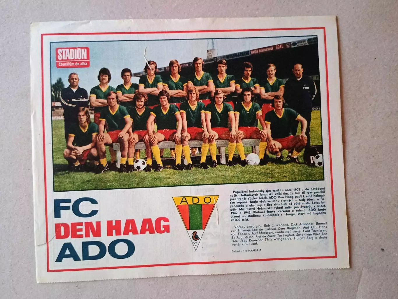 Плакат из журнала ,,Stadion-Den Haag