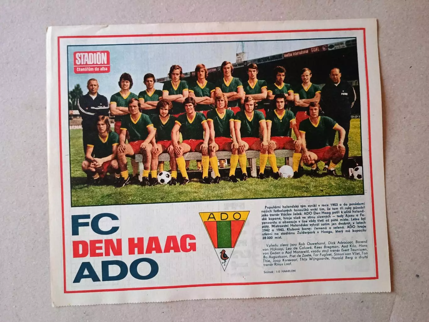 Плакат из журнала ,,Stadion-Den Haag 2
