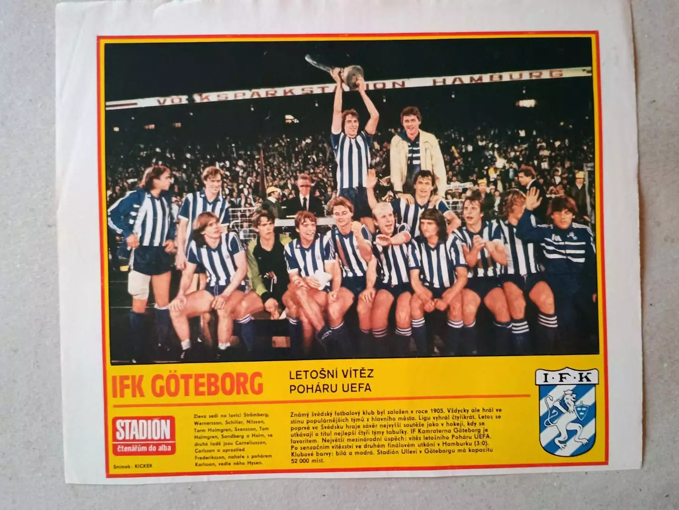 Плакат из журнала ,,Stadion- Goteborg