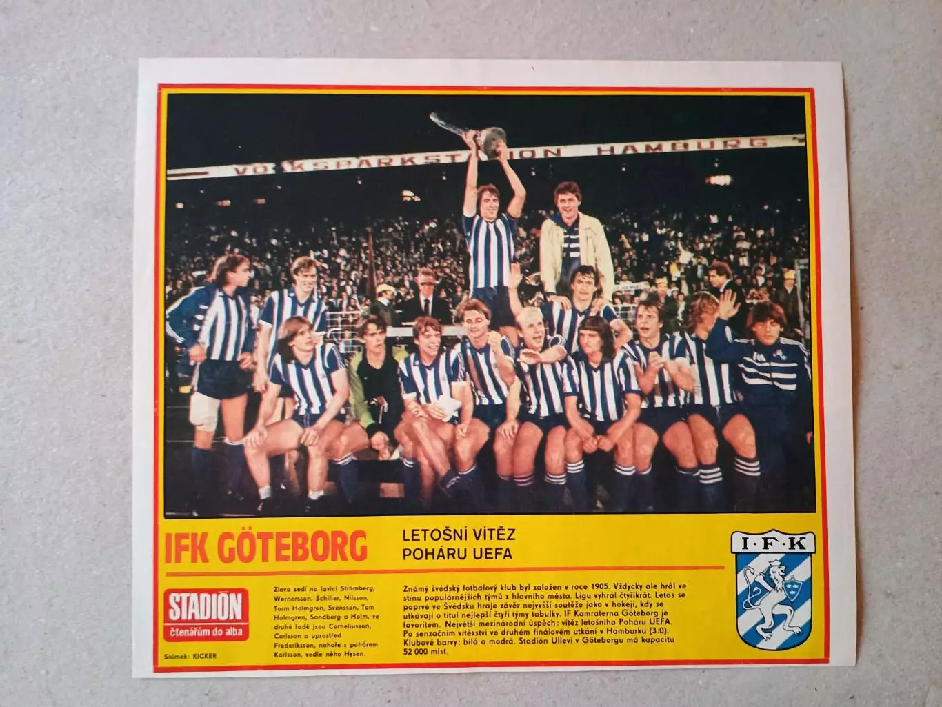 Плакат из журнала ,,Stadion- Goteborg 2