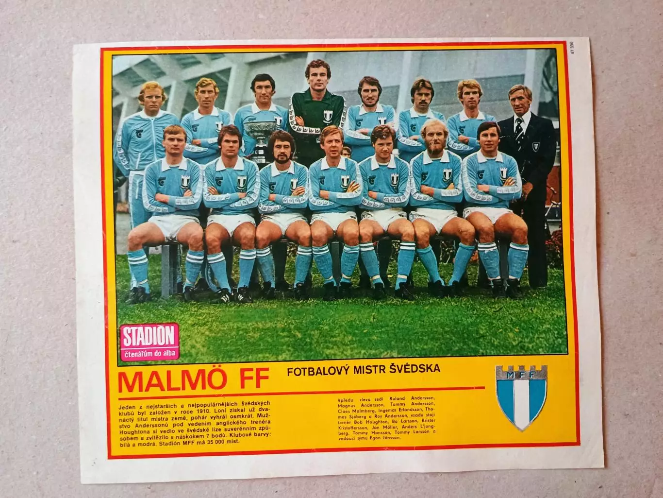Плакат из журнала ,,Stadion- Malmo 2