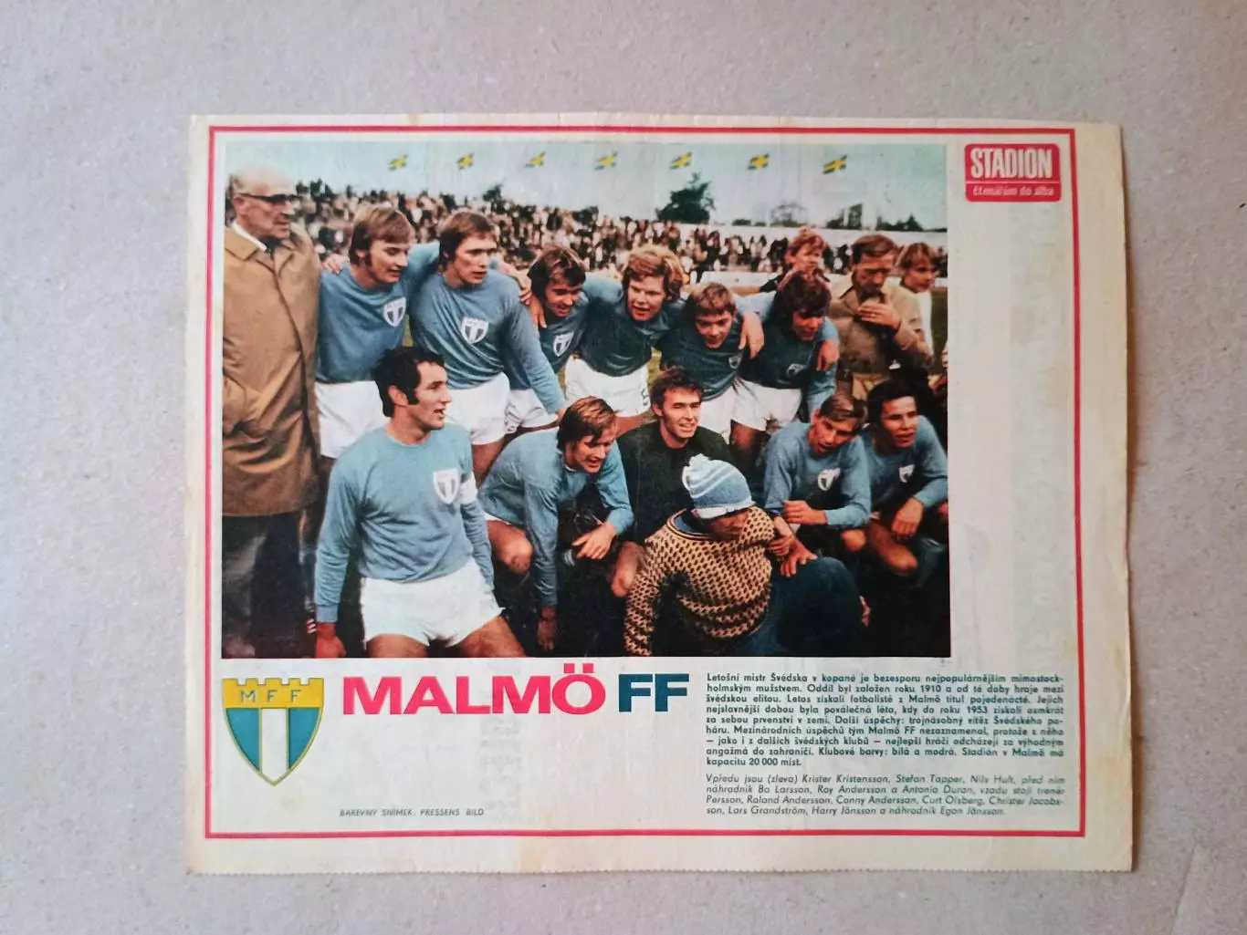 Плакат из журнала ,,Stadion- Malmo 3