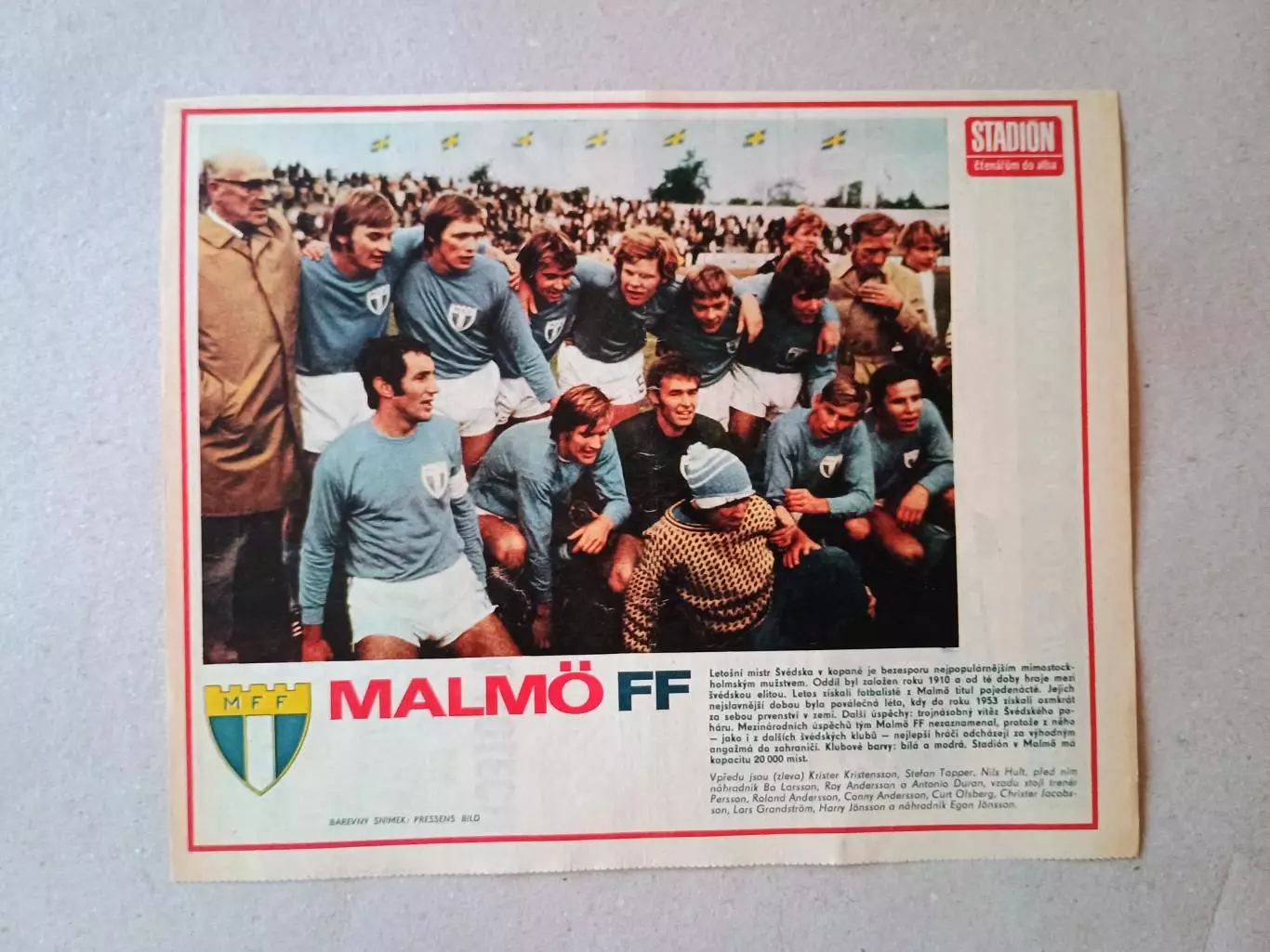 Плакат из журнала ,,Stadion- Malmo 4