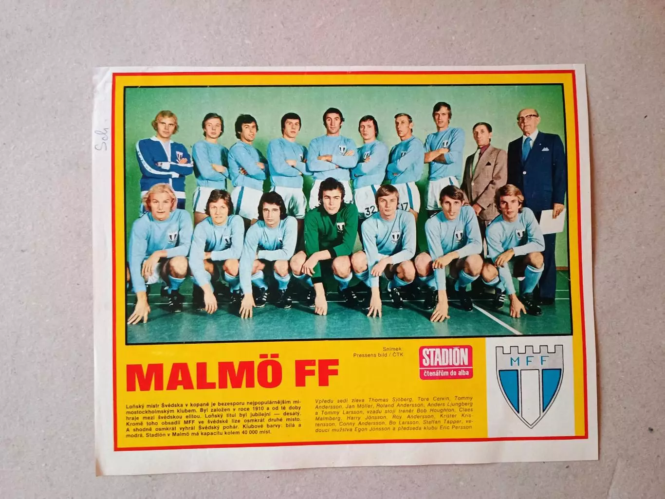 Плакат из журнала ,,Stadion- Malmo 6