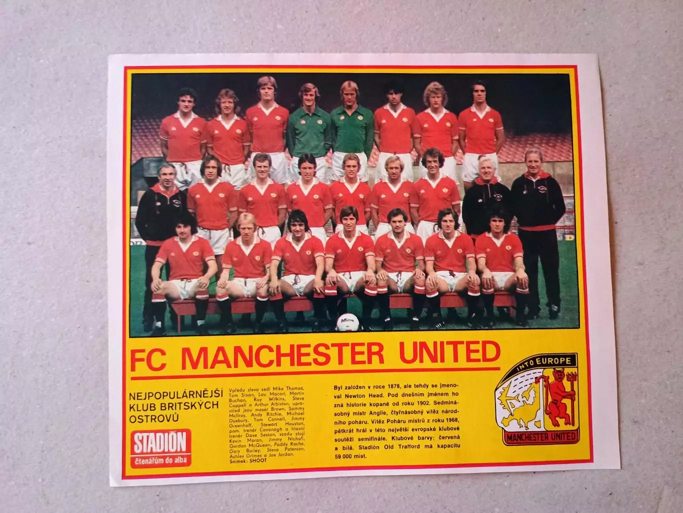 Плакат из журнала ,,Stadion-Manchester United 4