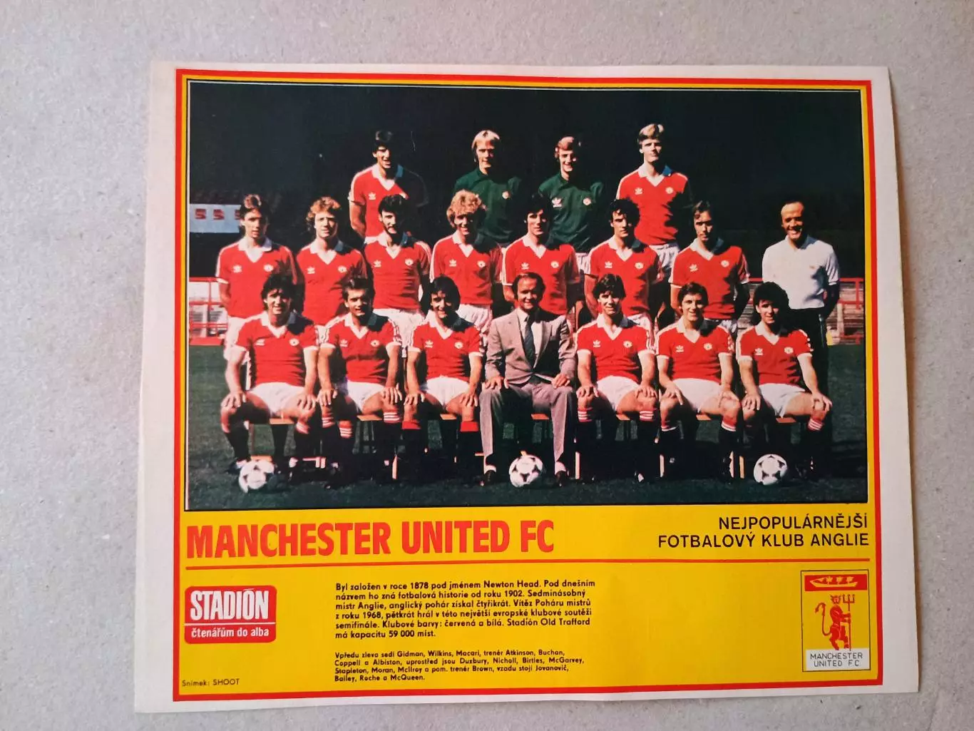 Плакат из журнала ,,Stadion-Manchester United 9