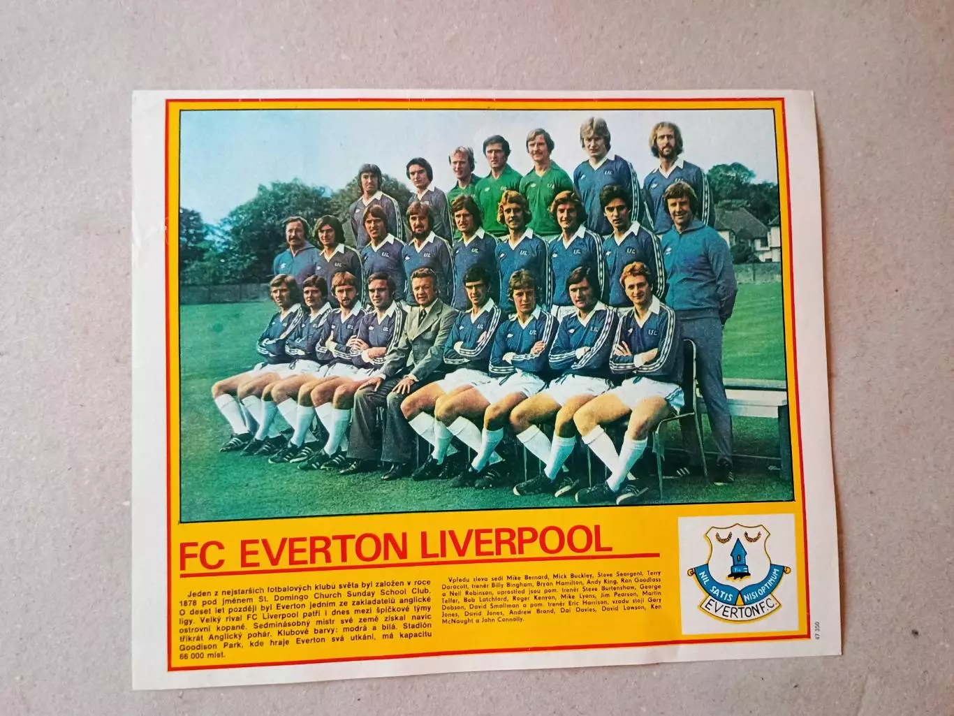Плакат из журнала ,,Stadion- Everton
