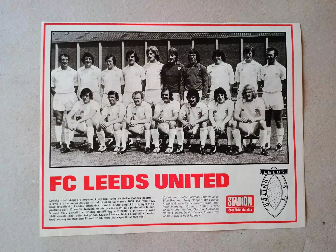 Плакат из журнала ,,Stadion- Leeds 4