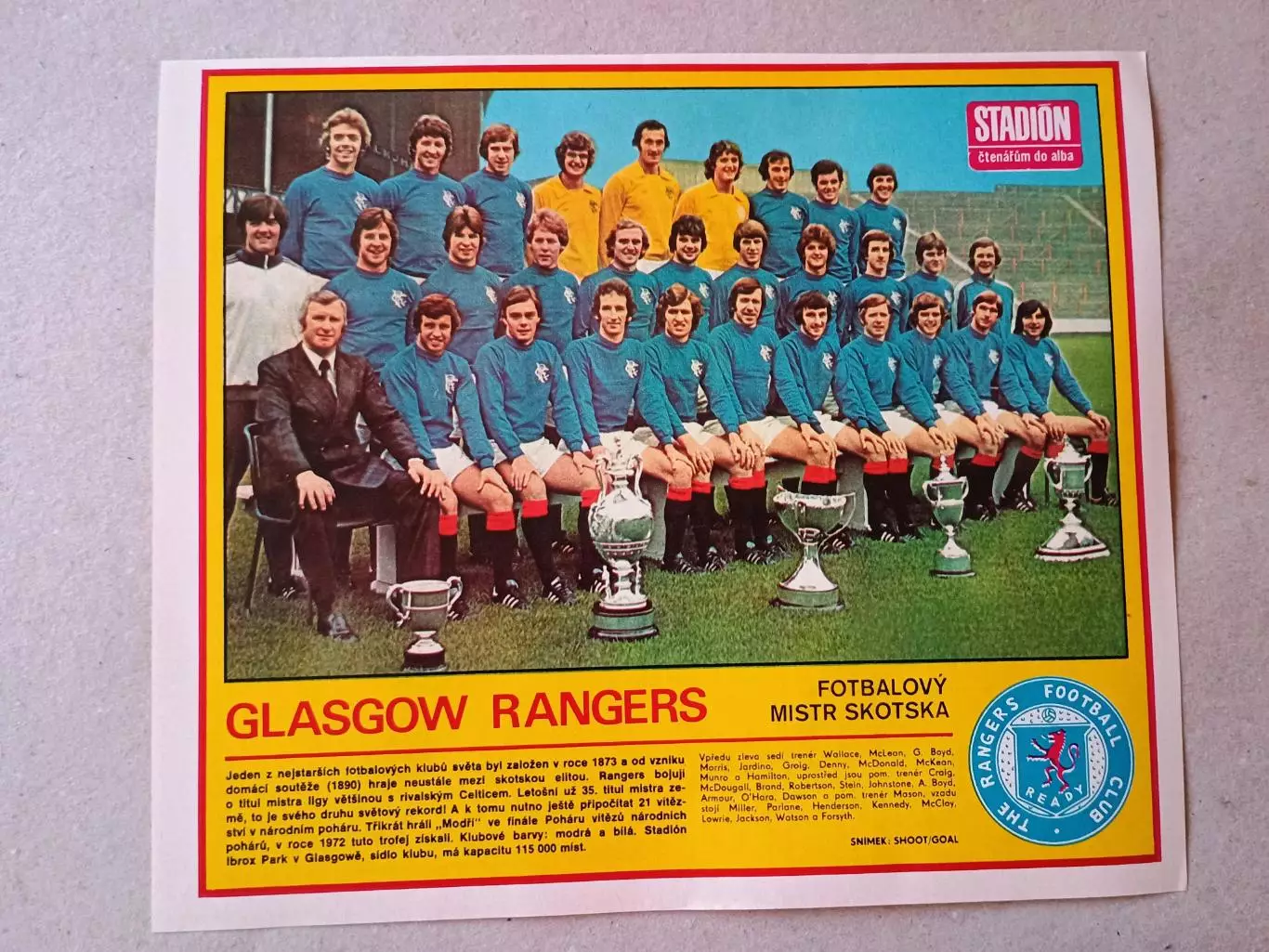 Плакат из журнала ,,Stadion- Rangers 10