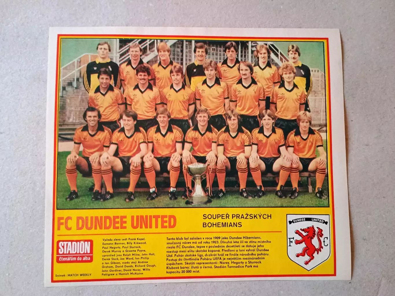 Плакат из журнала ,,Stadion- Dundee 2