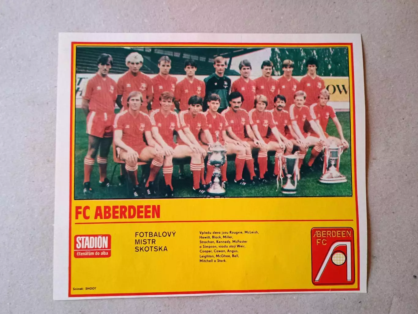 Плакат из журнала ,,Stadion- Aberdeen