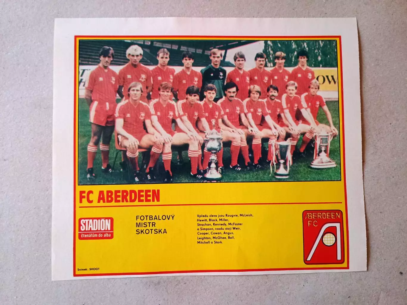Плакат из журнала ,,Stadion- Aberdeen 2