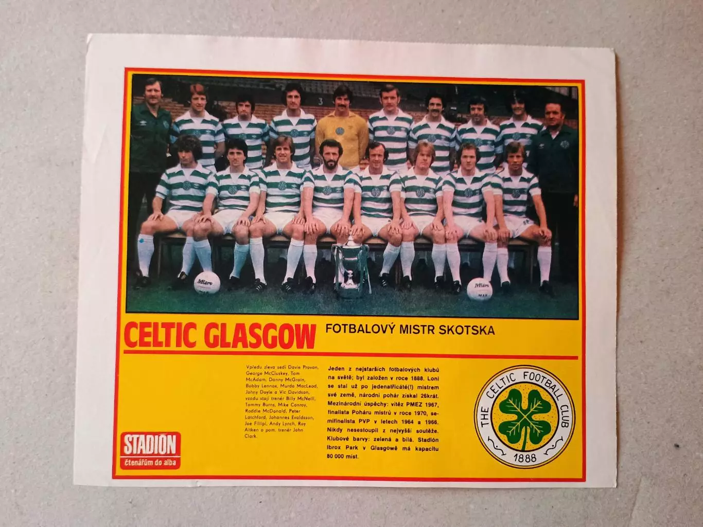 Плакат из журнала ,,Stadion- Celtic 3