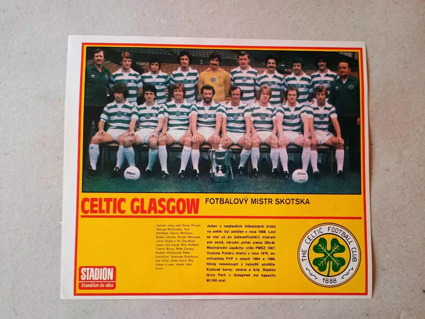 Плакат из журнала ,,Stadion- Celtic 4