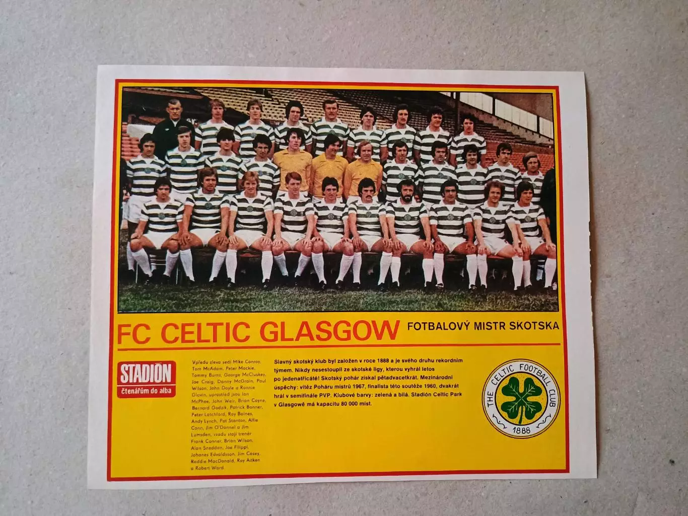 Плакат из журнала ,,Stadion- Celtic 5