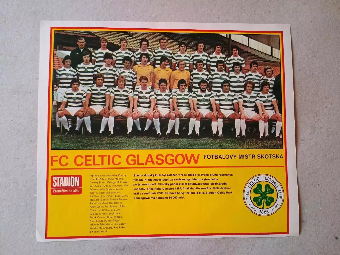 Плакат из журнала ,,Stadion- Celtic 6