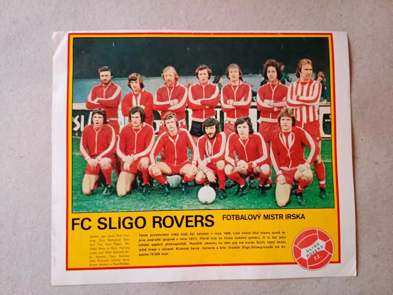Плакат из журнала ,,Stadion- Sligo Rovers