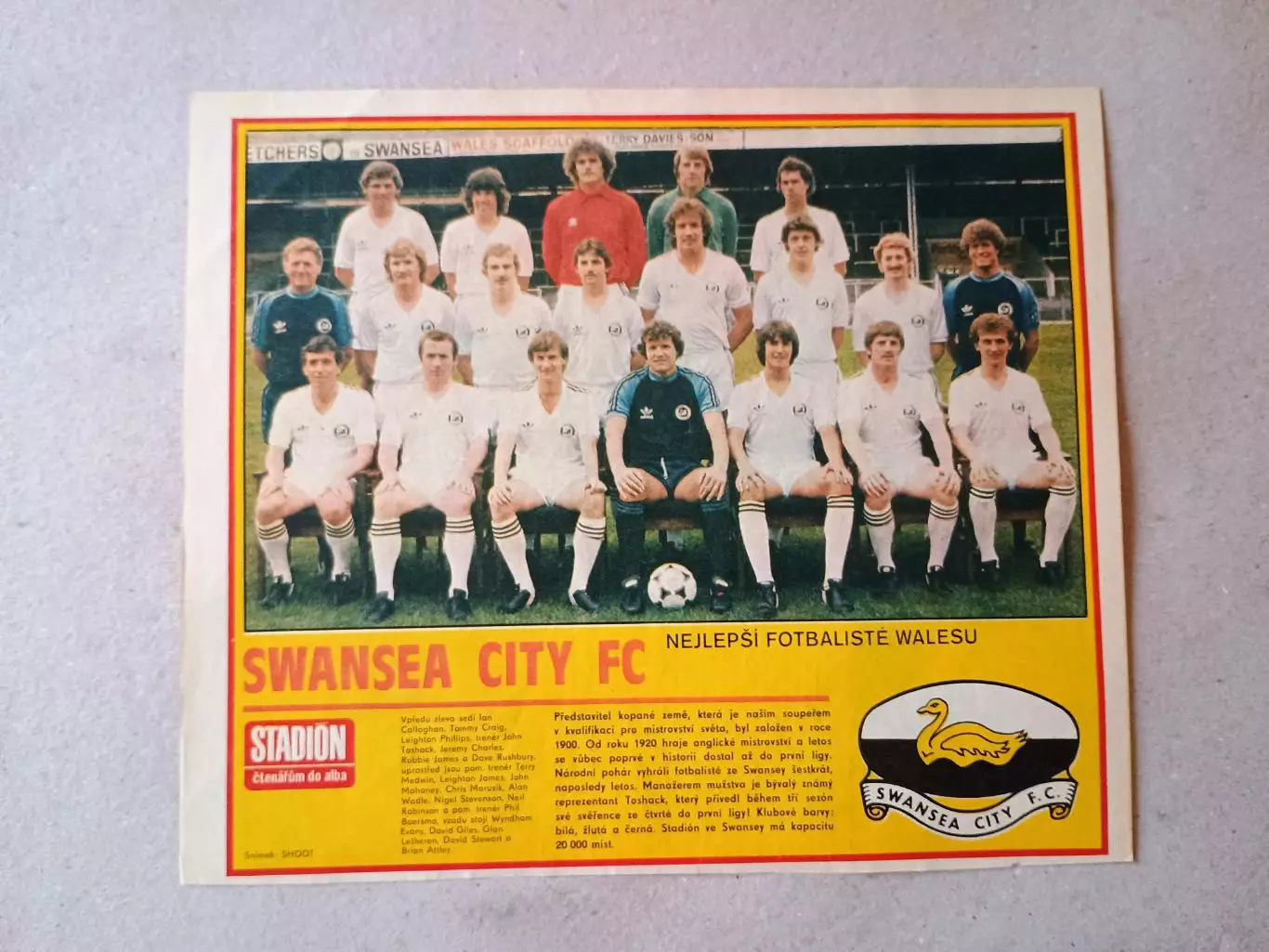 Плакат из журнала ,,Stadion- Swansea