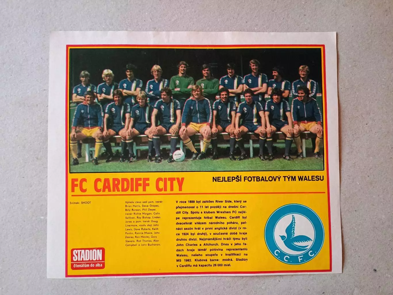 Плакат из журнала ,,Stadion- Cardiff 2
