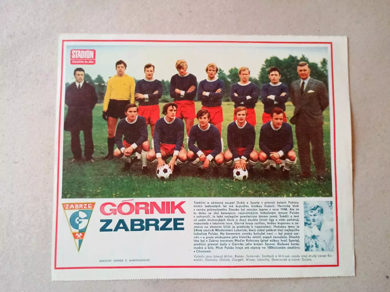Плакат из журнала ,,Stadion- Gornik